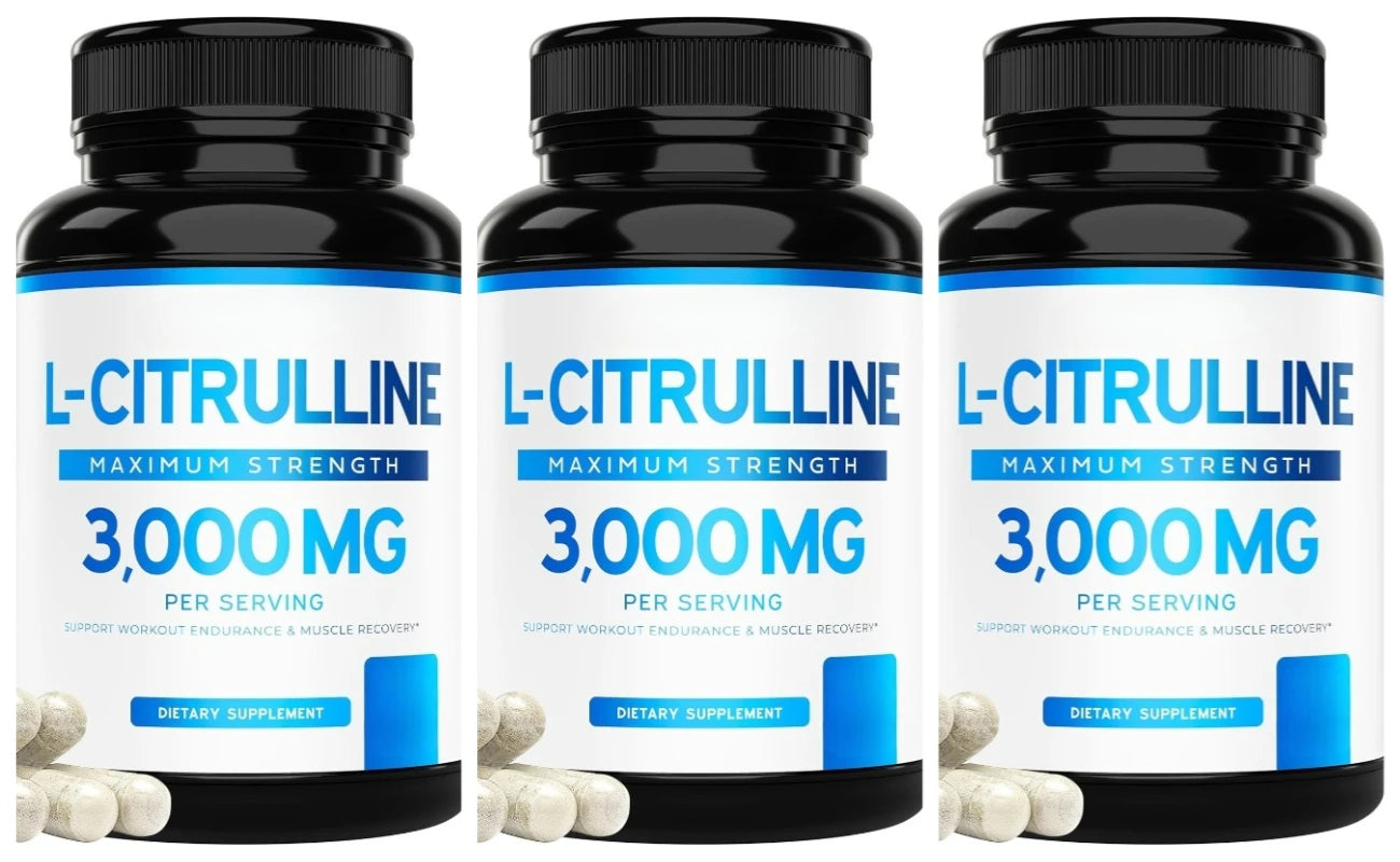 L-Citrulline 3000mg 60 Capsules Supplement for Men & Women Muscle Recovery Support Vegan Non-GMO Fitness Performance