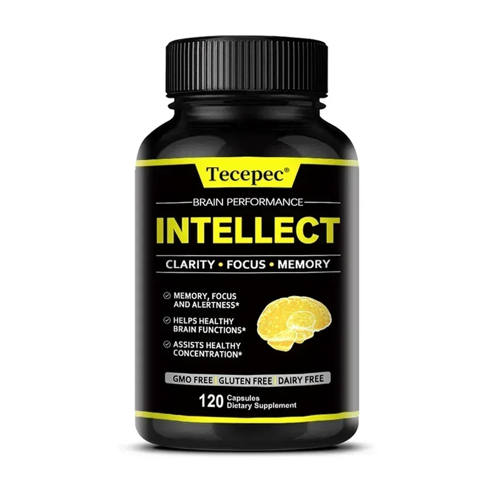 Memory, Focus, Clarity, Energy Brain Supplement - Nootropic Brain Boosters DMAE Bacopa Monnieri & Phosphatidylserine Capsules