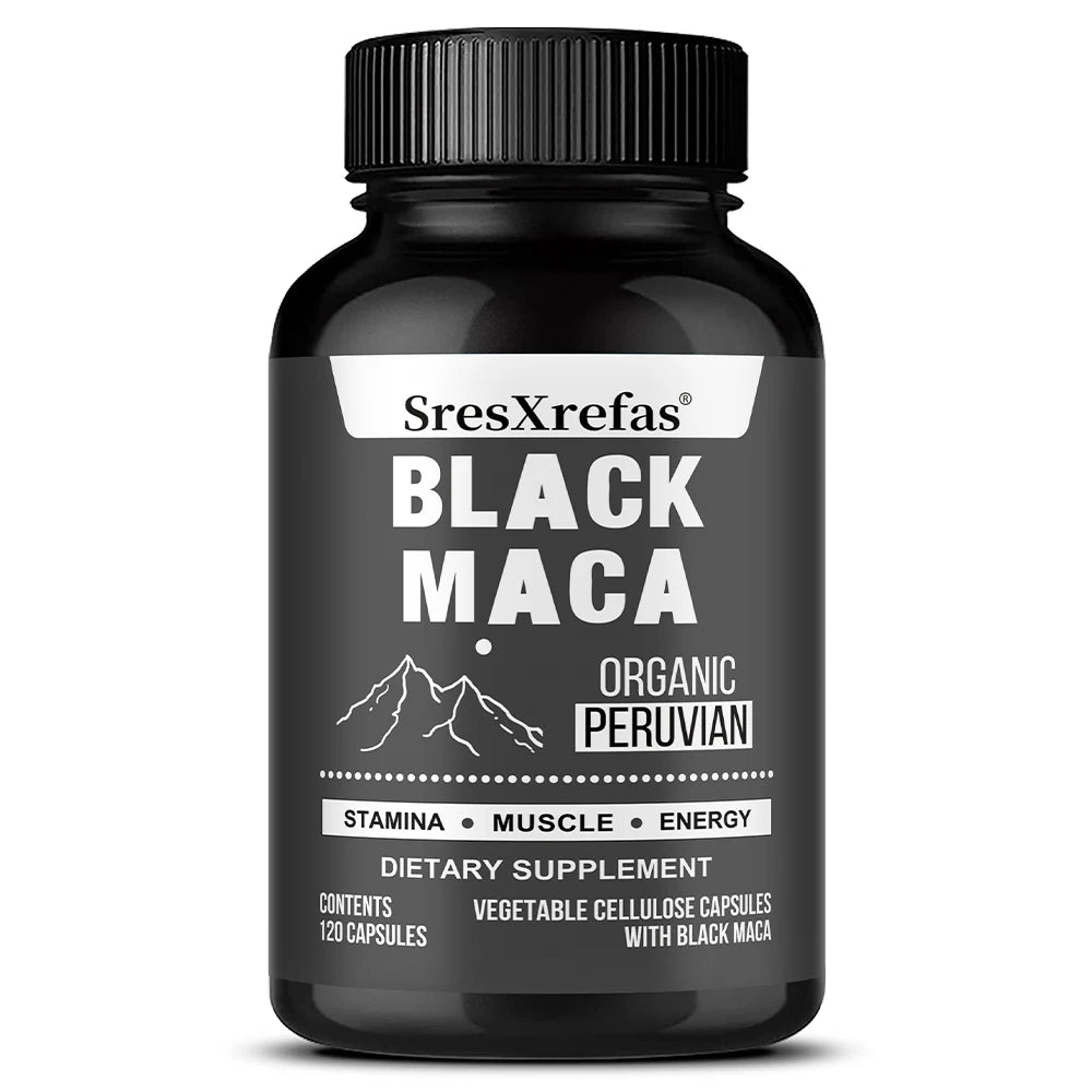 Black Maca Extract 900mg – Organic Peruvian Maca Supplement for Men, High Potency Energy, Mood & Performance Support, Non-GMO