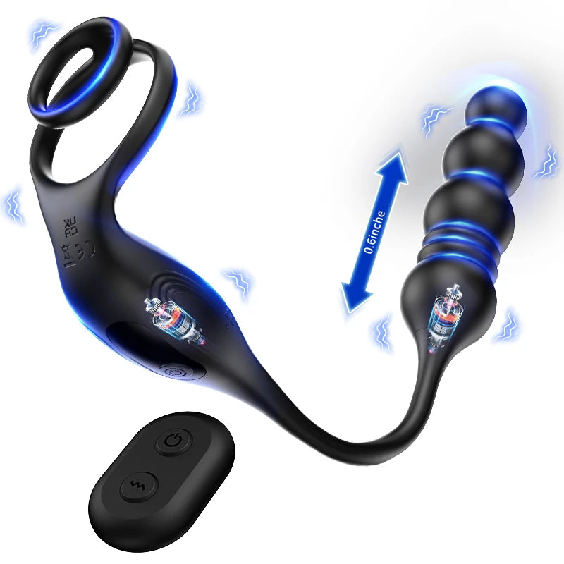 Prostate Massager Anal Vibrator Vibrating Cock Ring Anal Plug Sex Toys P Spot Massager Male Sex Toys for Gay Men