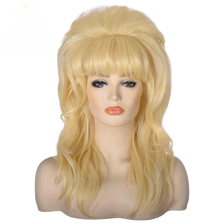 QQXCAIW 70s 80s Women Peggy Bundy Beehive Wig Synthetic Wavy Hair Wigs for Married Housewife dollypardon Cosplay Halloween Party