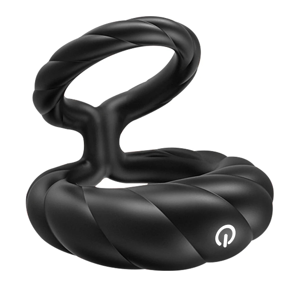 Cock Ring Vibrator APP Bluetooth Controlled Double Ring for Longer Harder Stronger 10 Vibrations Sex Toy for Men Masturbator