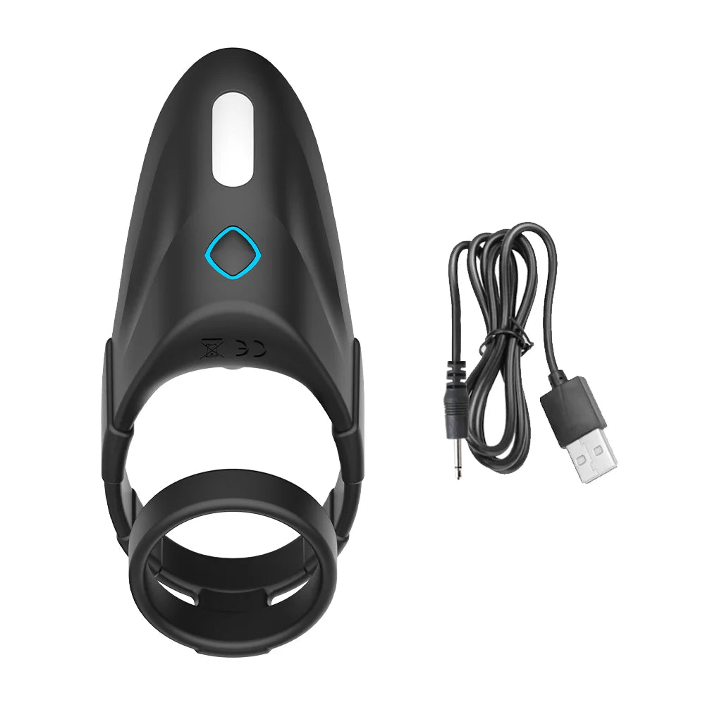 Cock Ring Vibrator Male Delay Ejaculation Trainer Prostate Massager Penis Ring Clit Stimulator Masturbation Adult Sex Toy Men