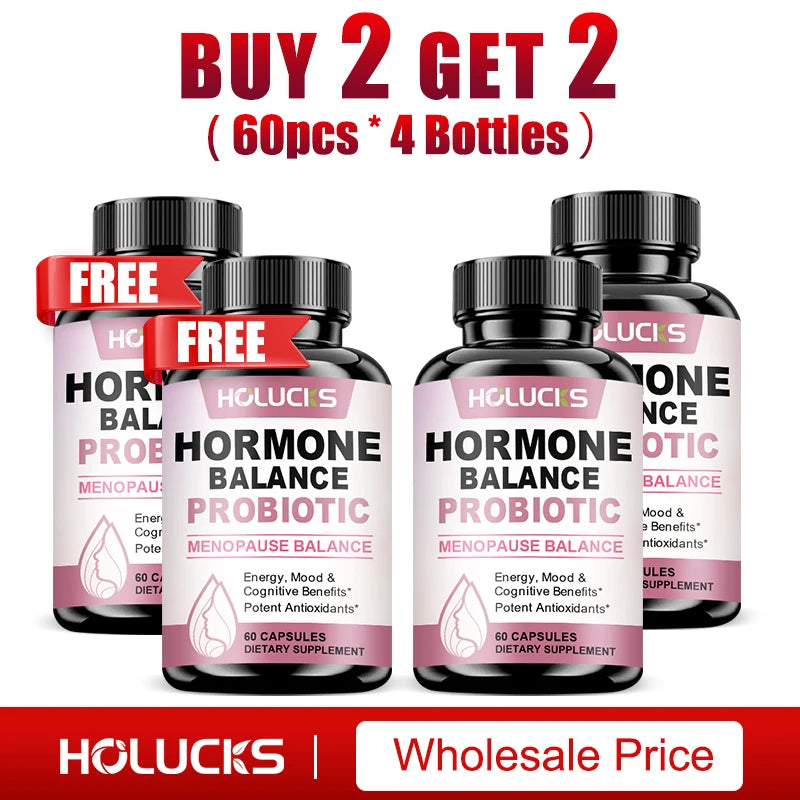 HOLUCKS Hormone Balance Supplement for Women, with Maca Root, Tribulus, Ashwagandha, Support Menopause Relief, Mood & Energy
