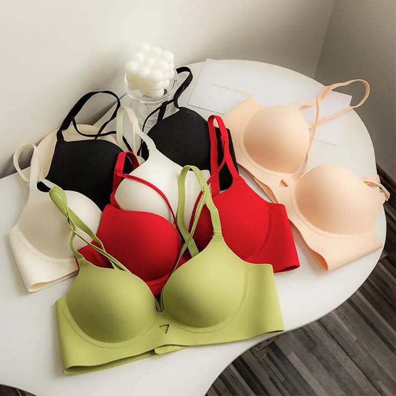 2025 New Arrival Sexy Leopard Print Bra for Woman Small Bust Lift Enhances Fullness Wire-Free Desire Seamless Bra Underwear
