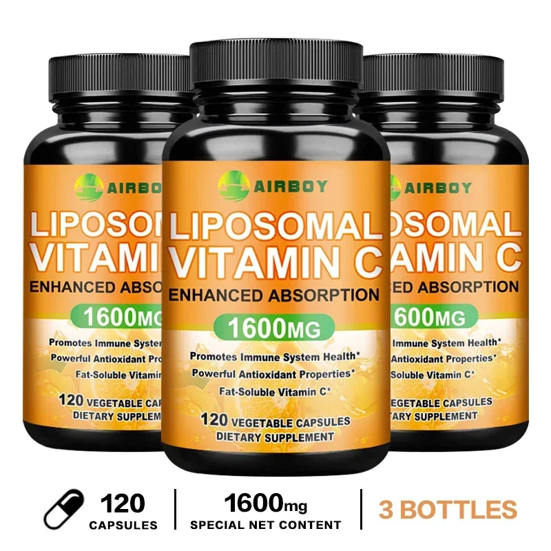 Liposomal Vitamin C 1600mg - Promotes Collagen Production, Immune Support, Powerful Antioxidant