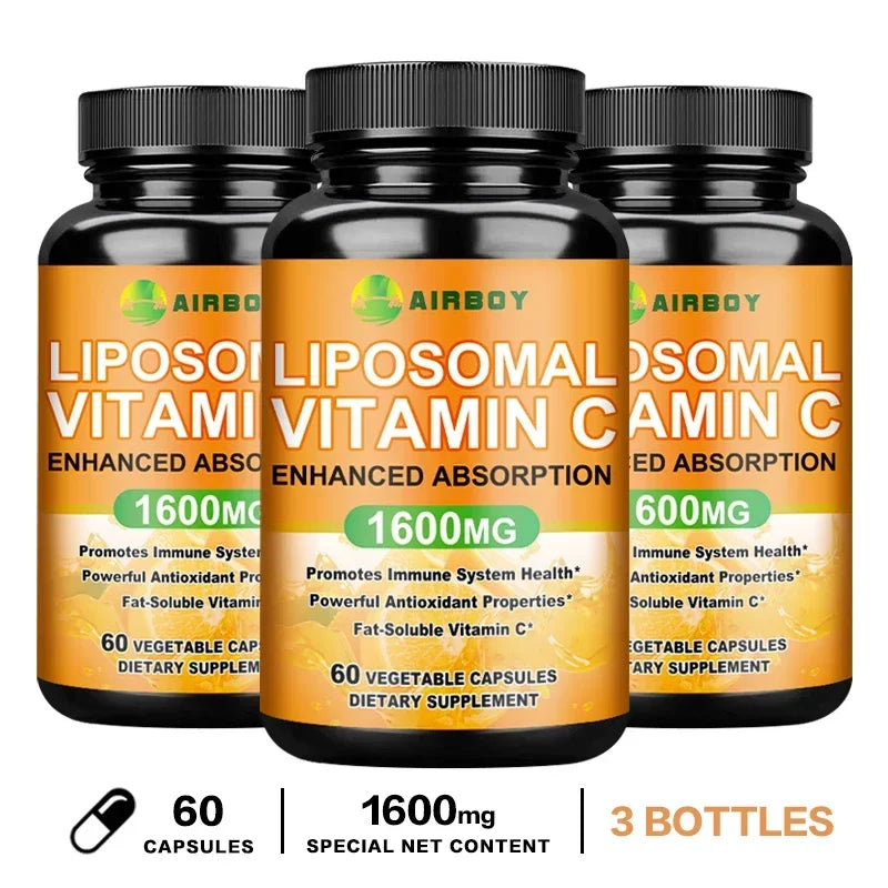 Liposomal Vitamin C 1600mg - Promotes Collagen Production, Immune Support, Powerful Antioxidant