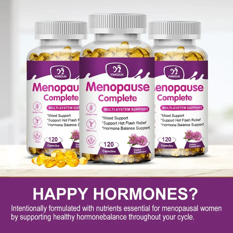 Buy 1 Get 1 Free! Menopause Complete Supplement, for Hot Flash Relief, Hormone Balance & Mood, Soothes Joint Discomfort, Vegan