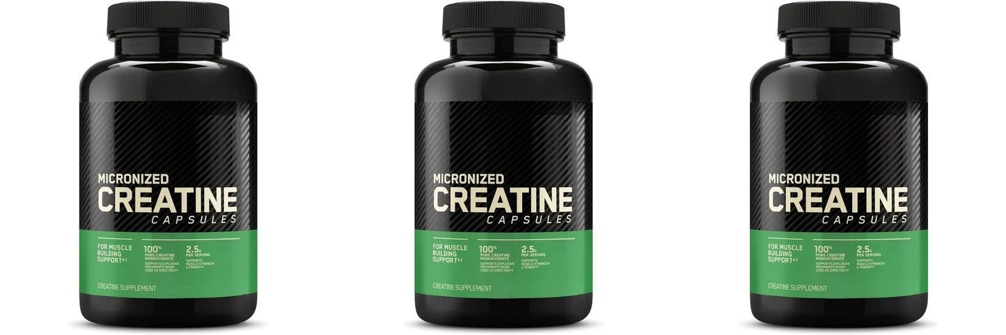Micronized Creatine Monohydrate Capsules 2.5g Per Serving, 60 Count, Fitness Supplement for Strength Training & Muscle Support