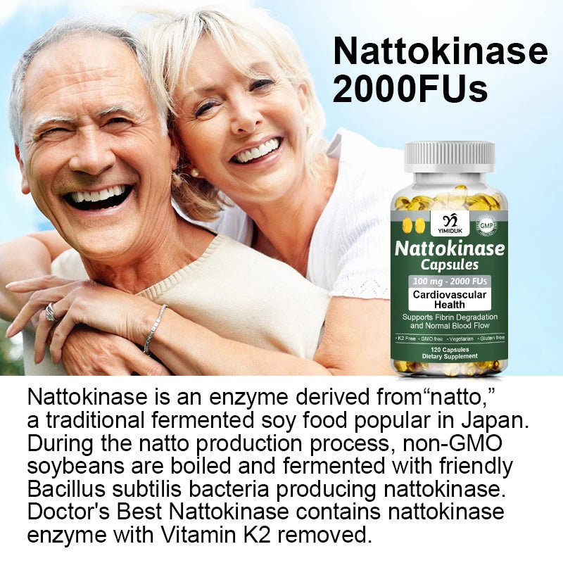 YIMIDUK Premium Nattokinase Supplement, Supports Heart Health, Normal Blood Flow, Fibrin Degradation & Circulatory Wellness