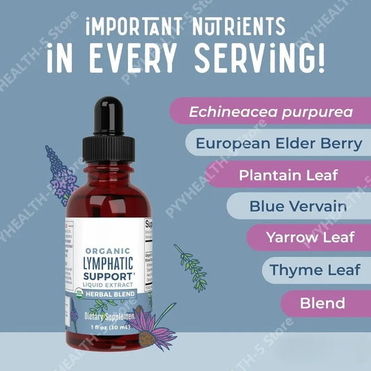 Lymphatic Support Drops Organic Lymphatic Cleanse Immune Support Supplement| Lymphatic Support with Echinacea 30 Servings