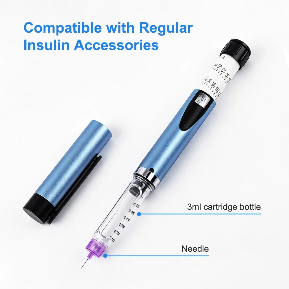 Reusable Metal Insulin Injection Pen Precise 60IU Dose Adjustment Clear Scale Diabetic Insulin Injector Accessories Peptide Pen