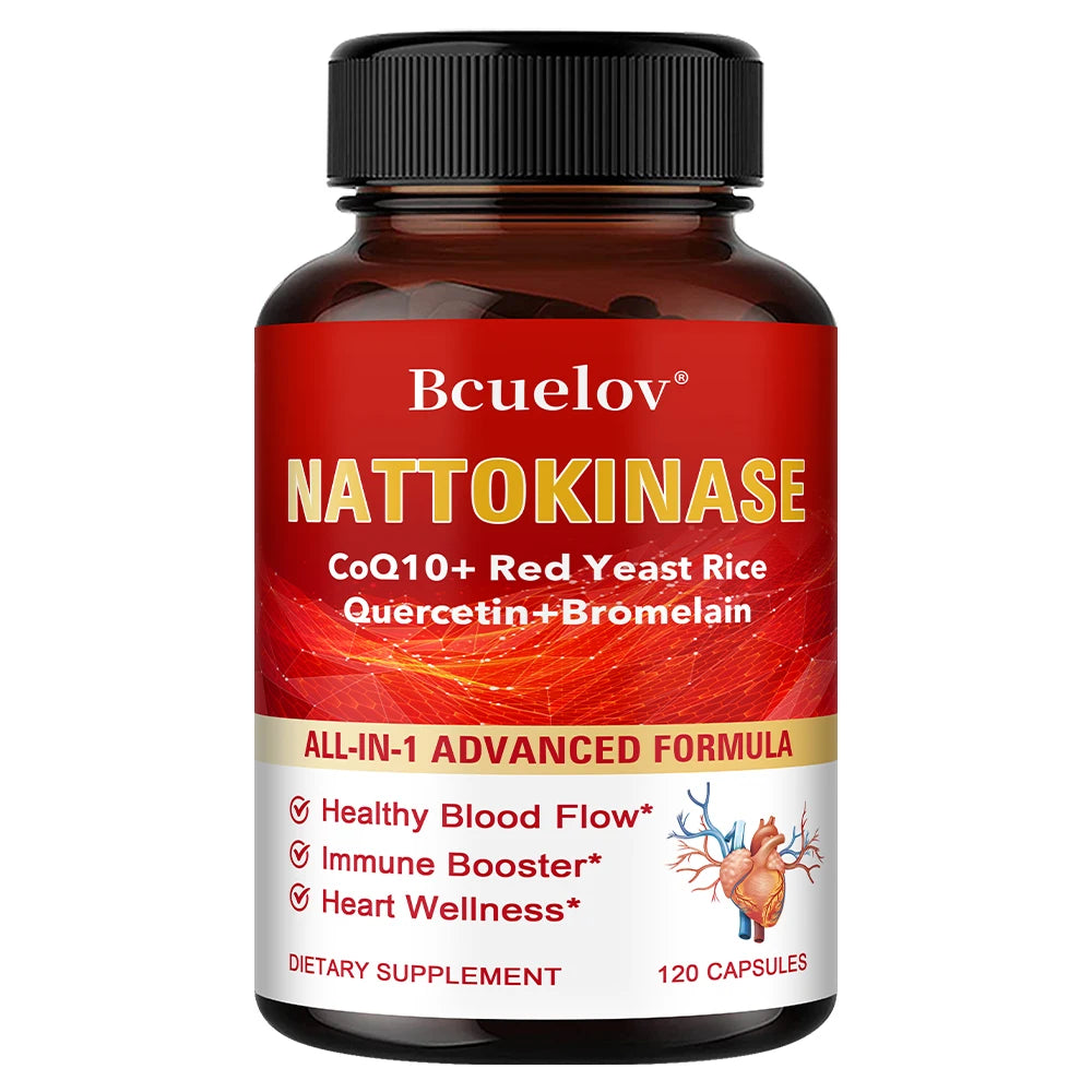 Nattokinase Capsules - Supports Heart and Circulatory Health, Helps Maintain Daily Health, Provides Energy, Non-GMO