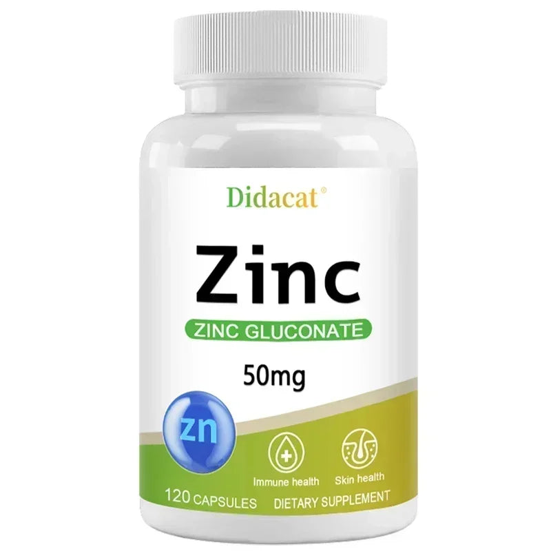 Zinc 50 Mg - with Zinc Gluconate, A Well-absorbed Zinc Supplement for Antioxidant and Immune Function and Skin Health