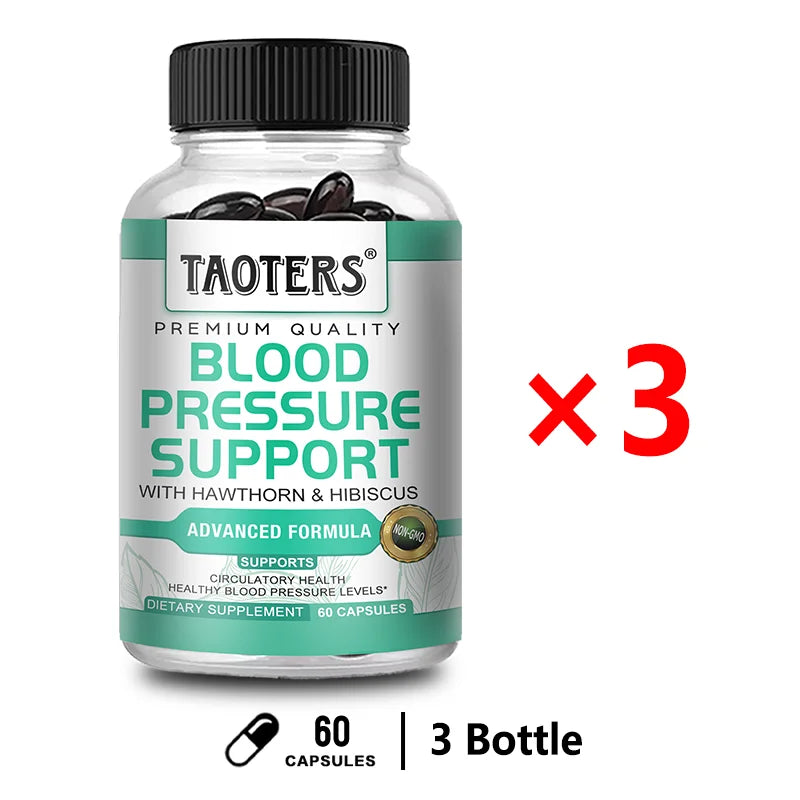 Blood Pressure Support Supplement Capsules, Support Heart Cardiovascular Blood Flow Vein Leg Health Immune & Vascular Wellness