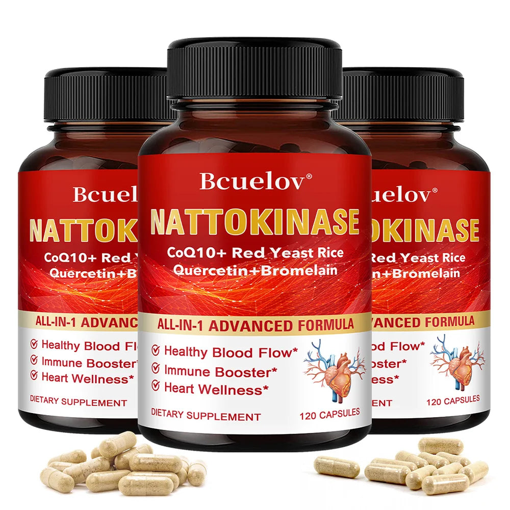 Nattokinase Capsules - Supports Heart and Circulatory Health, Helps Maintain Daily Health, Provides Energy, Non-GMO