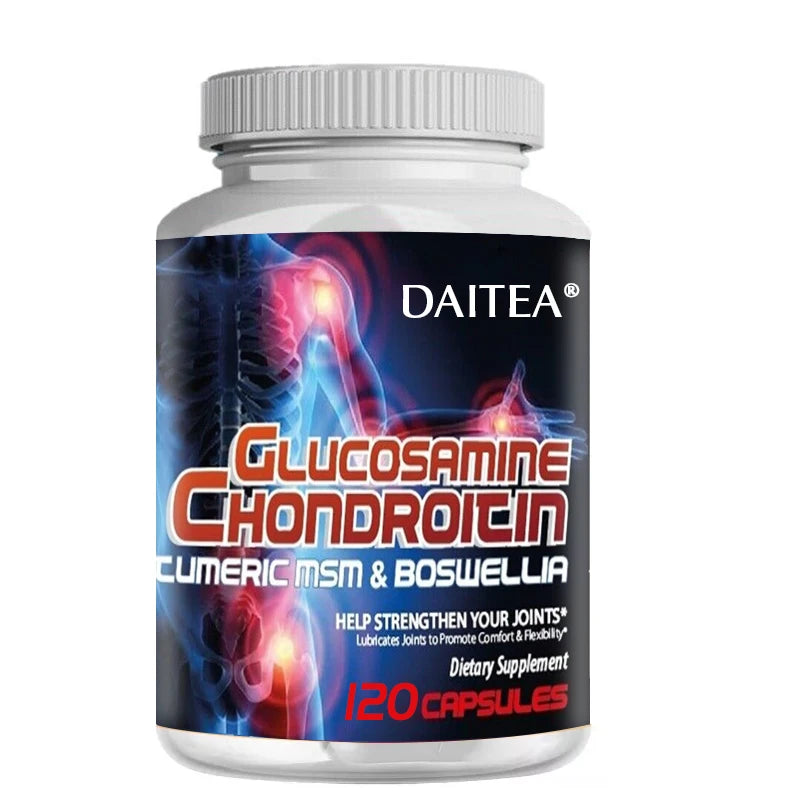 Glucosamine Chondroitin MSM Turmeric - Joint Health Supplement, Antioxidant, Helps Relieve Back, Knees and Hand Pain