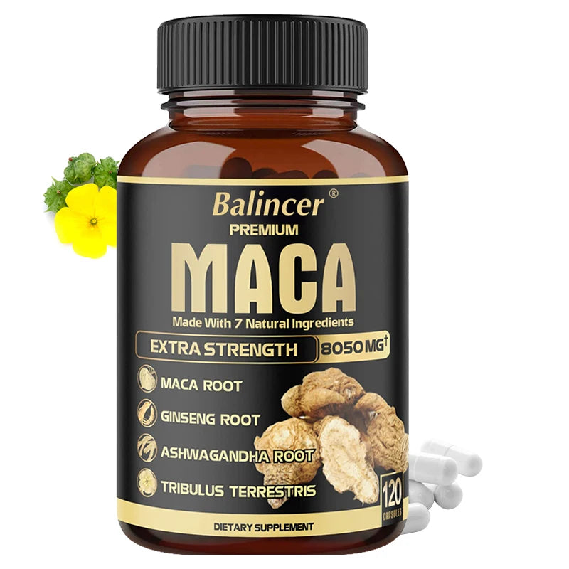Powerful Maca Capsules, Boosts Vitality and Performance, Essential for Men, Supplement for Boosting Endurance and Strength