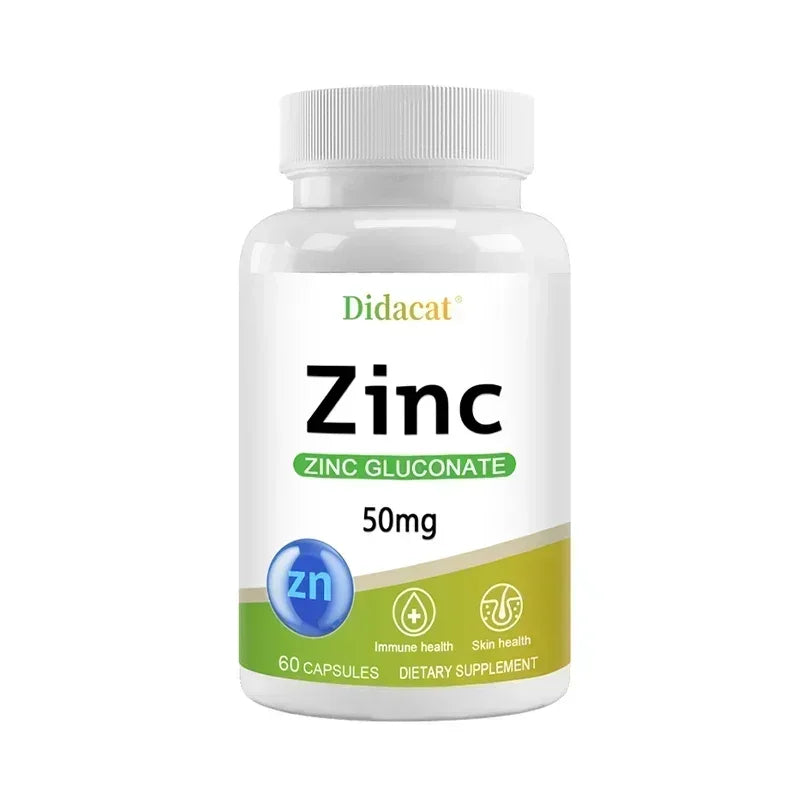 Zinc 50 Mg - with Zinc Gluconate, A Well-absorbed Zinc Supplement for Antioxidant and Immune Function and Skin Health