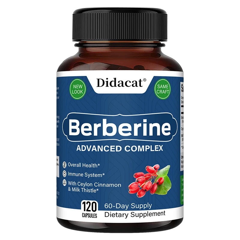 Organic Berberine Capsules - Blood Sugar Balance, Cardiovascular Health, Support Digestion,Promote Metabolism