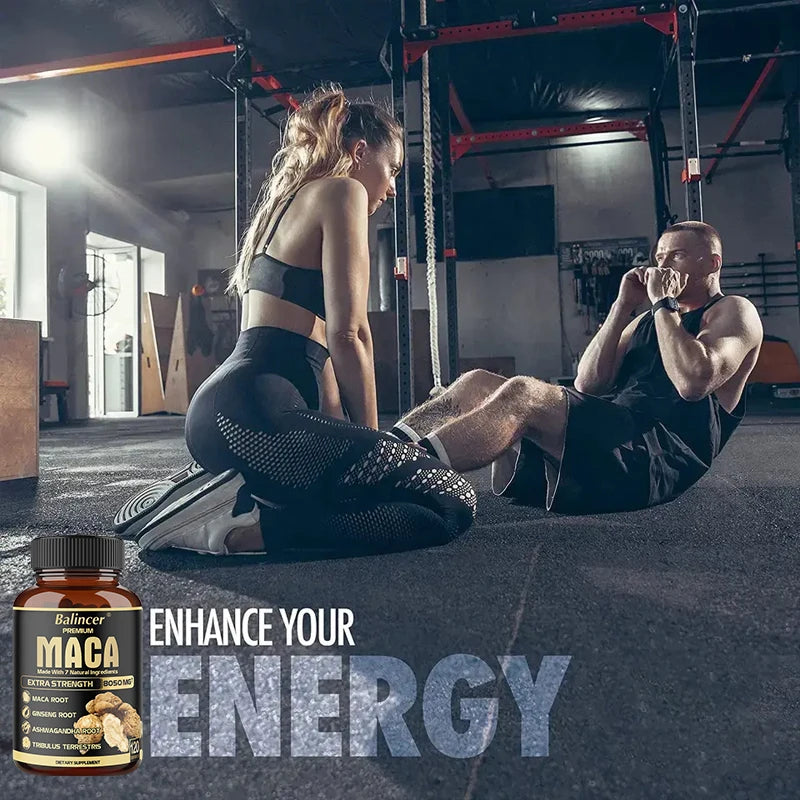 Powerful Maca Capsules, Boosts Vitality and Performance, Essential for Men, Supplement for Boosting Endurance and Strength