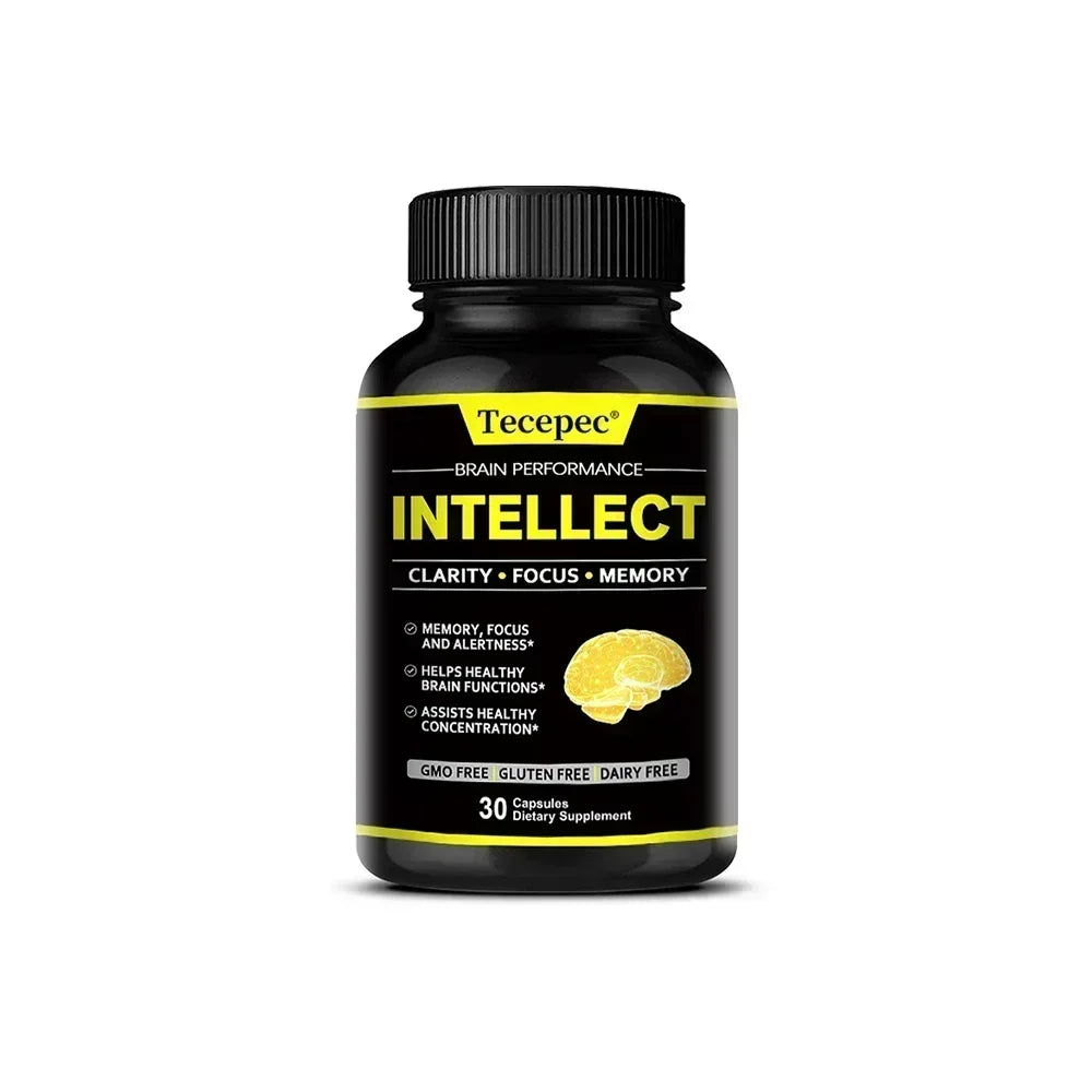 Memory, Focus, Clarity, Energy Brain Supplement - Nootropic Brain Boosters DMAE Bacopa Monnieri & Phosphatidylserine Capsules