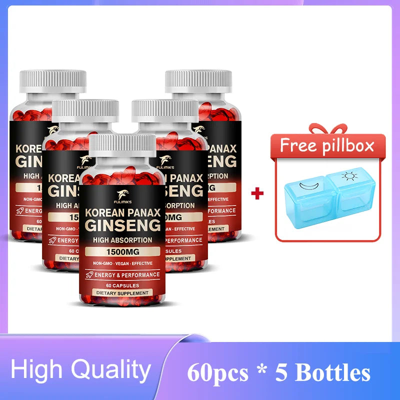 Panax Ginseng 15,000 mg - Red Korean Ginseng Supplement for Men - Extra Strength - Energy, Focus, Productivity & Performance