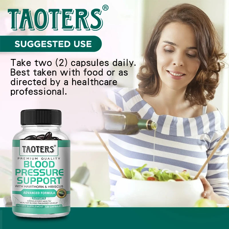 Blood Pressure Support Supplement Capsules, Support Heart Cardiovascular Blood Flow Vein Leg Health Immune & Vascular Wellness