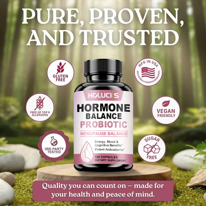 HOLUCKS Hormone Balance Supplement for Women, with Maca Root, Tribulus, Ashwagandha, Support Menopause Relief, Mood & Energy
