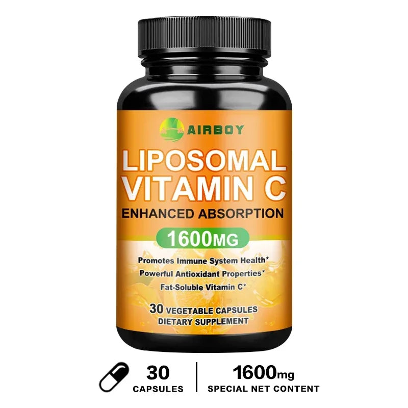 Liposomal Vitamin C 1600mg - Promotes Collagen Production, Immune Support, Powerful Antioxidant