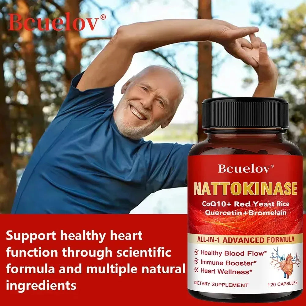 Nattokinase Capsules - Supports Heart and Circulatory Health, Helps Maintain Daily Health, Provides Energy, Non-GMO