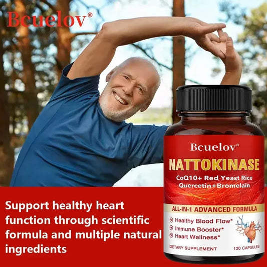 Nattokinase Capsules - Supports Heart and Circulatory Health, Helps Maintain Daily Health, Provides Energy, Non-GMO