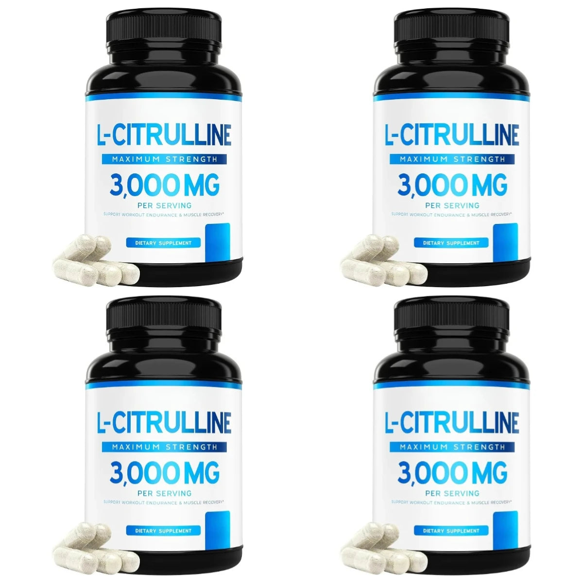 L-Citrulline 3000mg 60 Capsules Supplement for Men & Women Muscle Recovery Support Vegan Non-GMO Fitness Performance