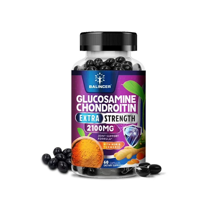 Glucosamine Chondroitin Turmeric & MSM - Joint Health Supplement, Antioxidant, Helps Relieve Back, Knees and Hand Pain