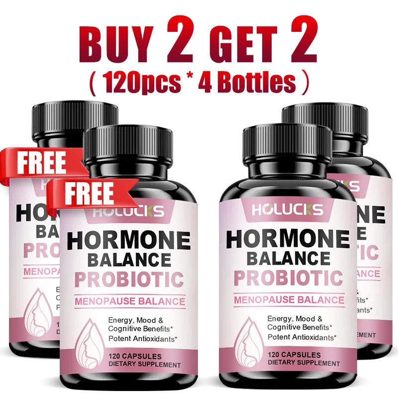 HOLUCKS Hormone Balance Supplement for Women, with Maca Root, Tribulus, Ashwagandha, Support Menopause Relief, Mood & Energy