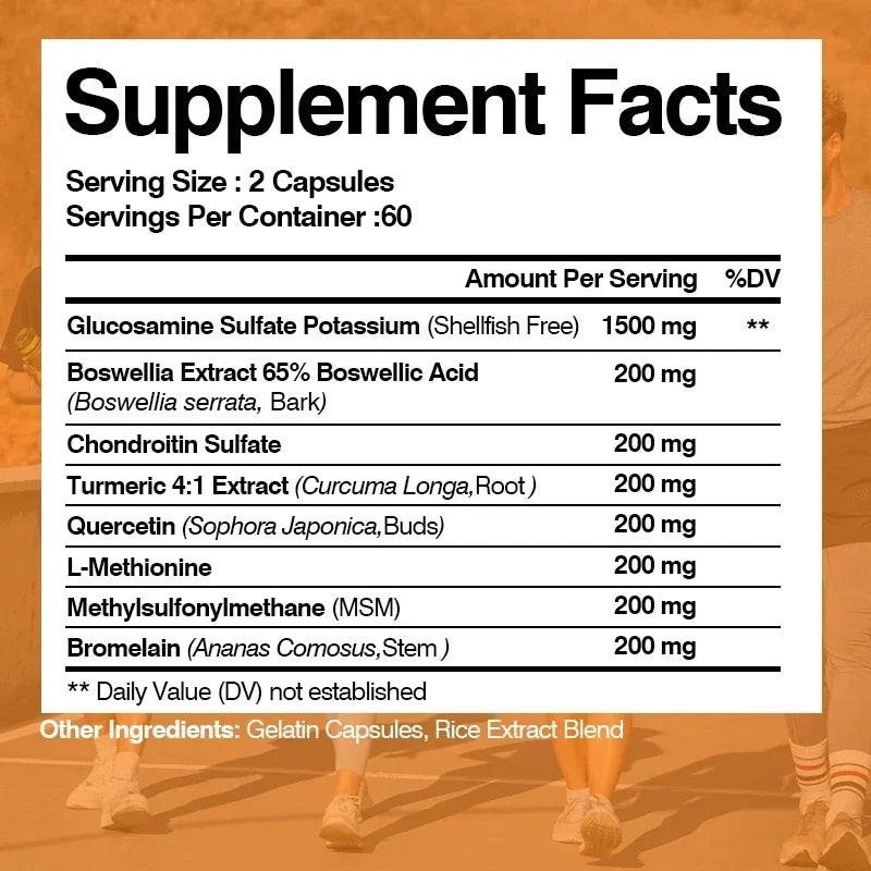 Chondroitin Turmeric MSM Glucosamine Triple Strength 2100 Mg for Hips, Knees, Joints & Back Comfort - Joint Supplements