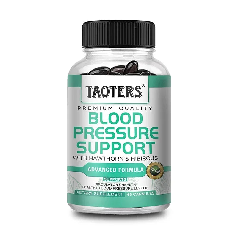 Blood Pressure Support Supplement Capsules, Support Heart Cardiovascular Blood Flow Vein Leg Health Immune & Vascular Wellness