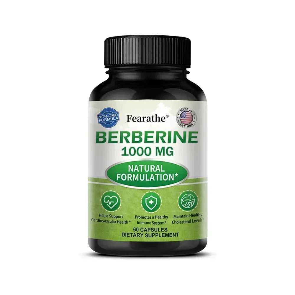 Berberine Supplement 1000mg Berberine HCL - 30/60/120 Capsules - Supports Healthy Metabolic & Cardiovascular Health, Non-GMO