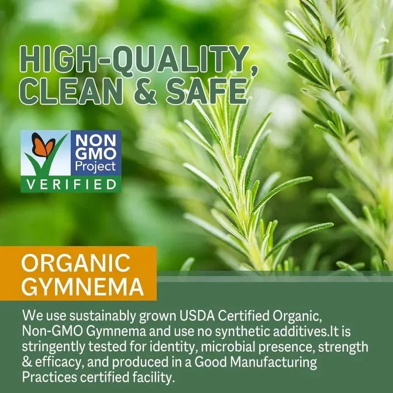 Organic Gymnema - Supports Balanced Glucose Metabolism and Energy Health, Enhances Absorption, and Provides Nutritional Support