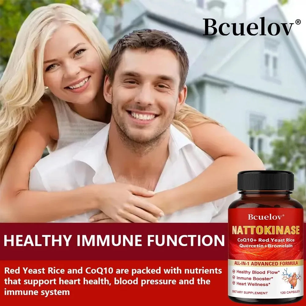 Nattokinase Capsules - Supports Heart and Circulatory Health, Helps Maintain Daily Health, Provides Energy, Non-GMO