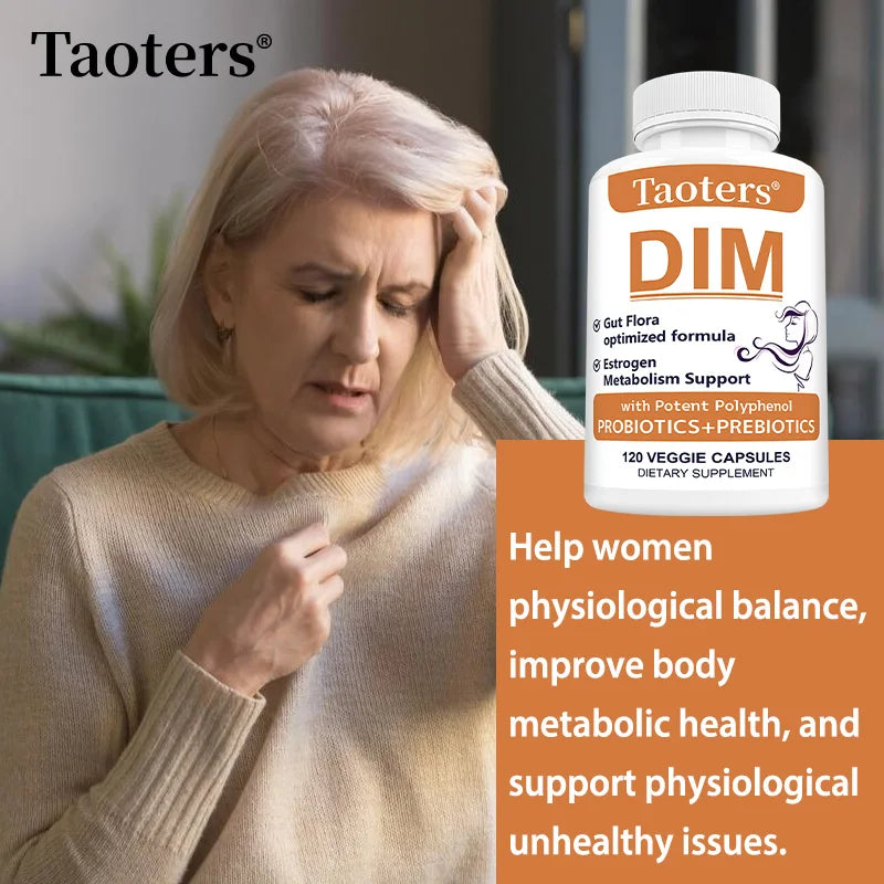 DIM Supplement - Support Hormone Balance, Menopause Prostate Health, Improve Sleep, Metabolism, Muscle Mass, Balances Gut Flora