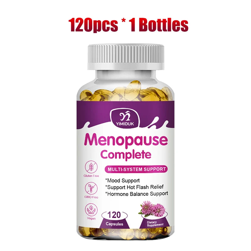 Buy 1 Get 1 Free! Menopause Complete Supplement, for Hot Flash Relief, Hormone Balance & Mood, Soothes Joint Discomfort, Vegan