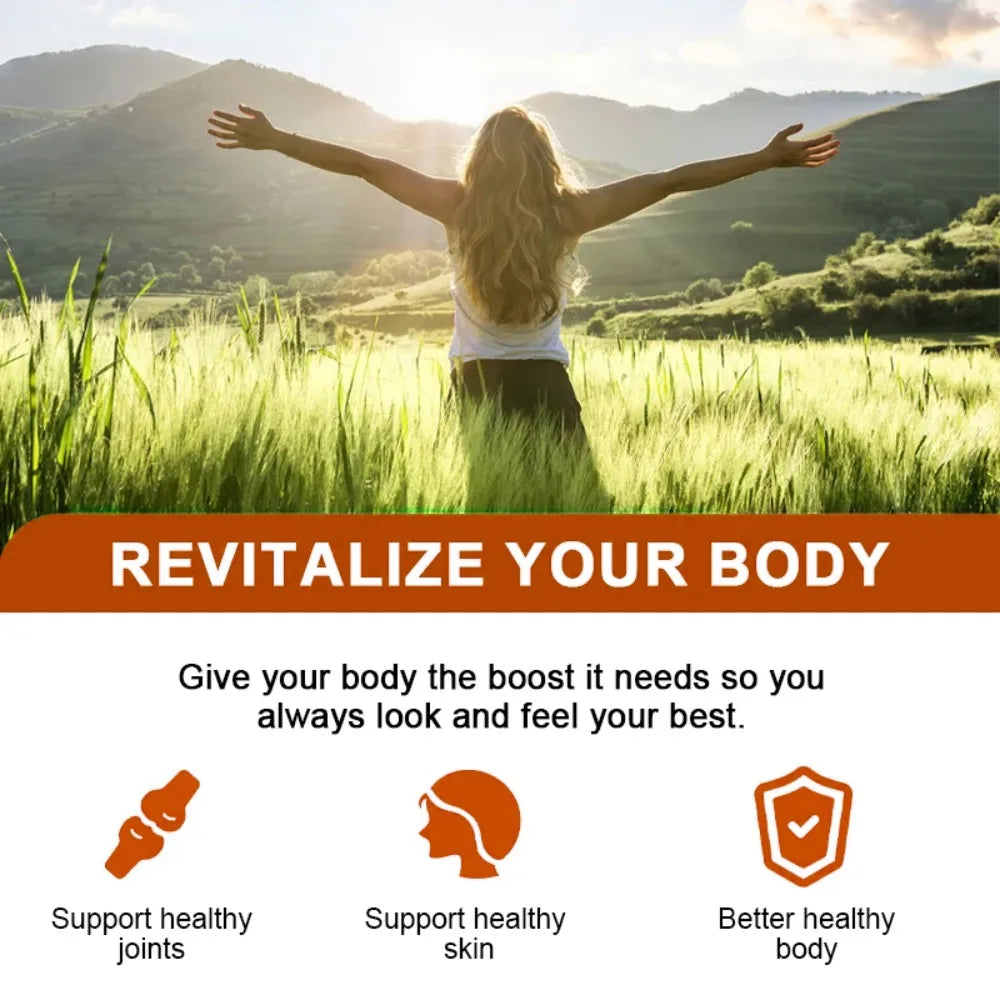Hydrolyzed Collagen Peptide Supplement Plus VitaminC, Anti-aging, Supporting Hair, Skin, Nails, Joints & Bones Health