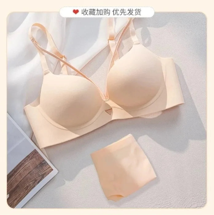 2025 New Arrival Sexy Leopard Print Bra for Woman Small Bust Lift Enhances Fullness Wire-Free Desire Seamless Bra Underwear
