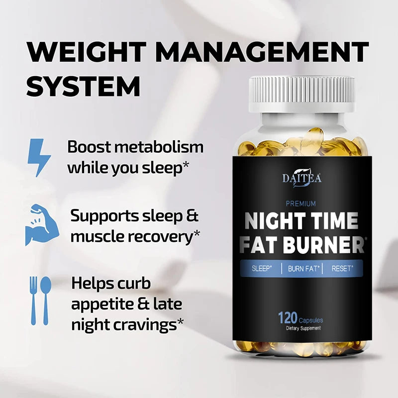Nighttime Weight Loss Supplements - Thermogenic Metabolism Booster for Weight Loss and Immune Health