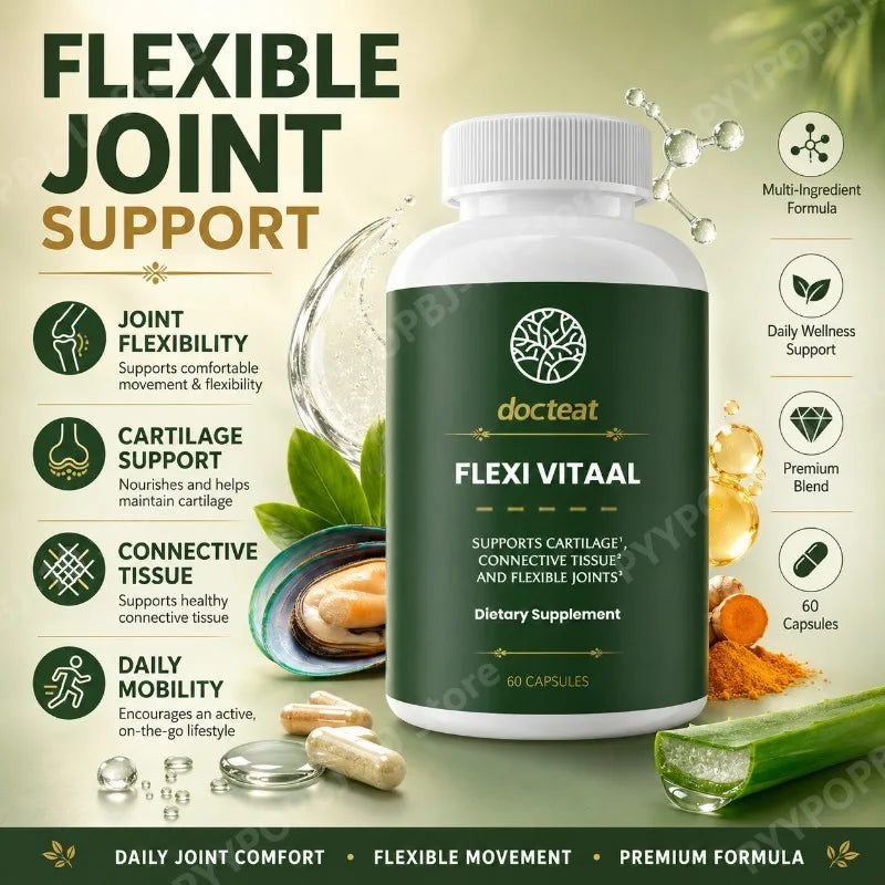 Joint Comfort Formula with Green Lipped Mussel Chondroitin MSM Collagen Supports Mobility Daily Wellness 60 Capsules