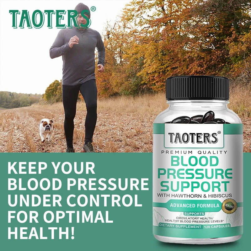 Blood Pressure Support Supplement Capsules, Support Heart Cardiovascular Blood Flow Vein Leg Health Immune & Vascular Wellness
