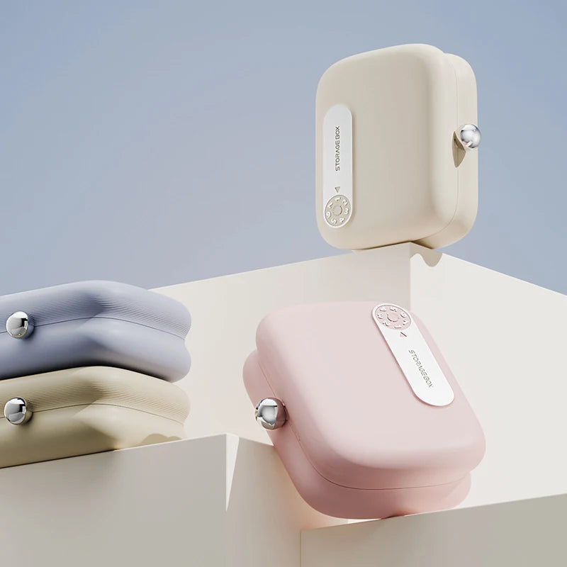 Portable pill box, small pill box for health supplements, vitamins, and weight loss pills, travel pill box for carrying