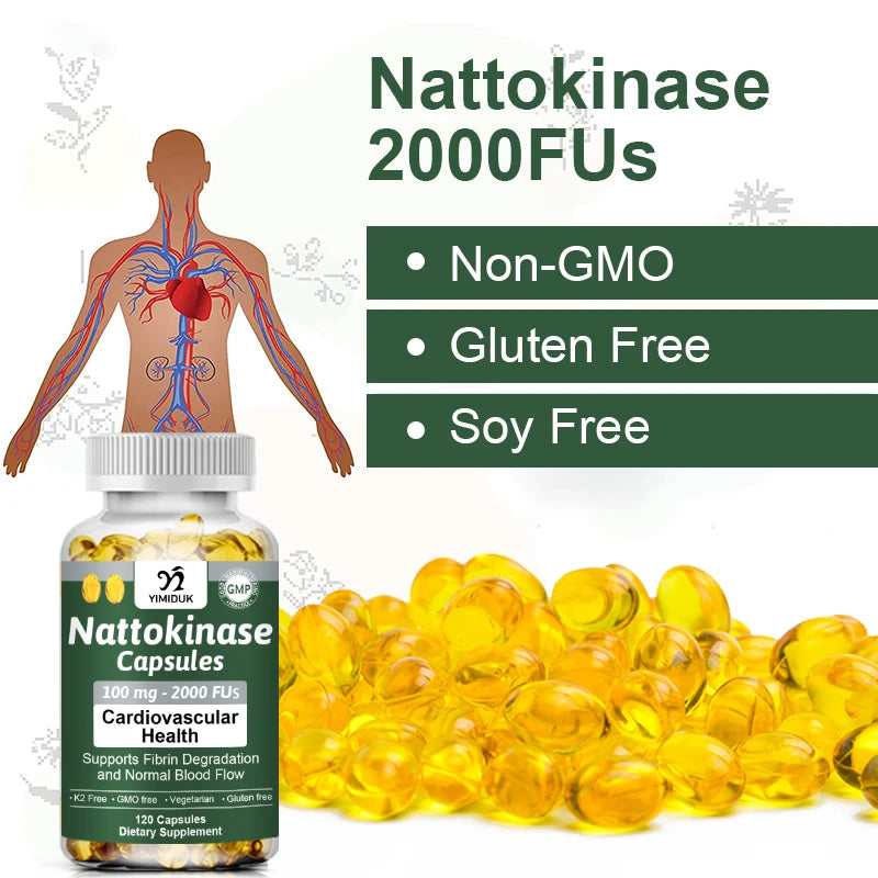 YIMIDUK Premium Nattokinase Supplement, Supports Heart Health, Normal Blood Flow, Fibrin Degradation & Circulatory Wellness