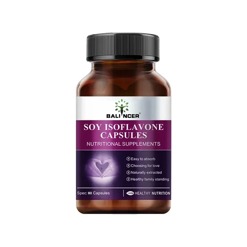 Soy Isoflavone Capsules, Women's Health Hormone Balance, Menopause Relief, Mood Support, Non-GMO Female Nutritional Supplement